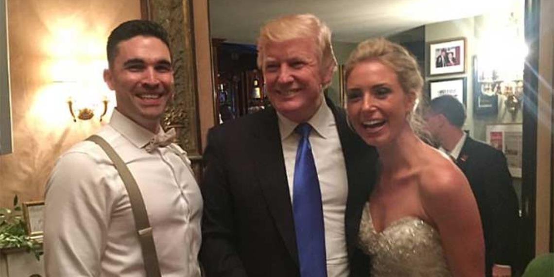 Trump irrumpe de sorpresa en una boda