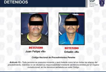 Detienen a dos sujetos implicados en robo al programa PROSPERA y homicidio de dos policías