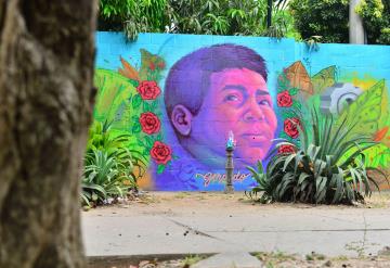 Secundaria realizan un emotivo mural para recordar alumno en Villahermosa