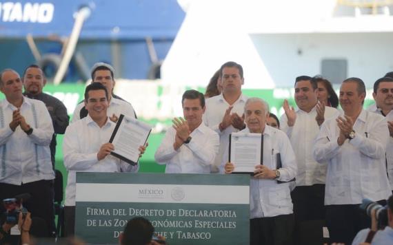 Alienta la ZEE a la inversión; firman declaratoria de Tabasco y Campeche