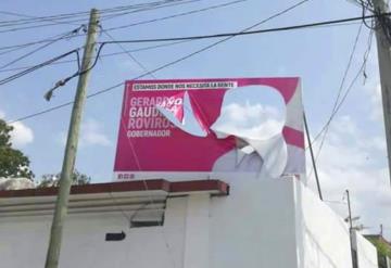 Destruyen publicidad de Gerardo Gaudiano en municipios