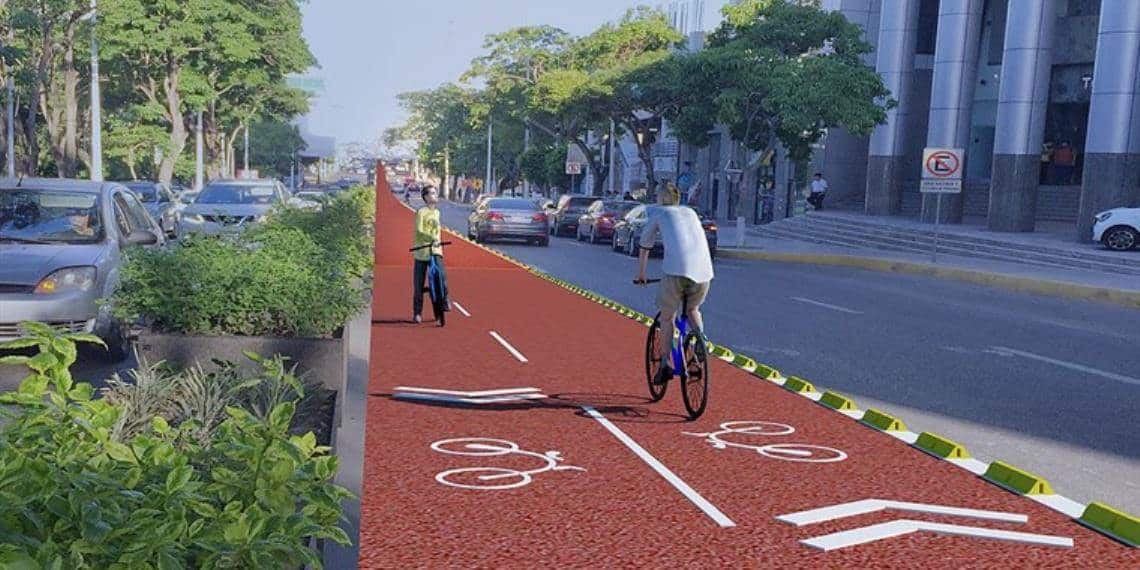 Fotogaleria: Así quedarían los carriles compartidos con ciclistas en Paseo Tabasco