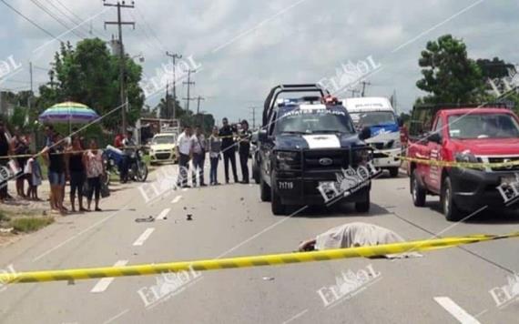 Policías en persecución ocasionan accidente sobre la carretera Villahermosa-Teapa