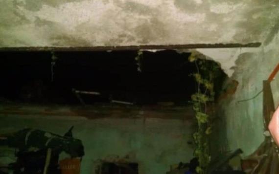 Abuelita resulta lesionada tras derrumbarse el techo de su casa