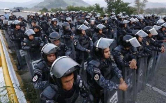 Policía Federal frena entrada de Caravana Migrante al estado de Oaxaca
