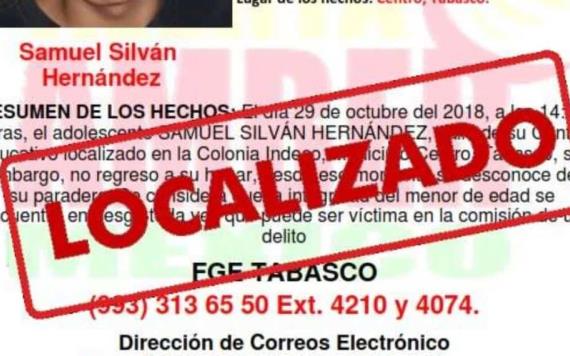 DESACTIVADA Alerta Amber en Tabasco, por el menor Samuel Silván Hernández