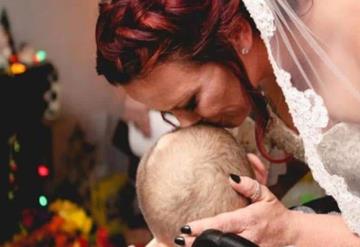 Niño cumple el deseo de llevar a su madre al altar antes de morir