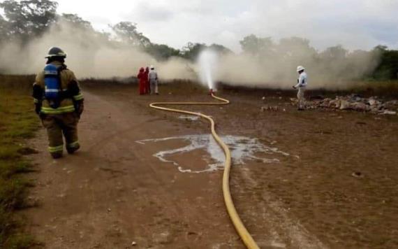 Fuerte movilización en Cunduacán por fuga de gas