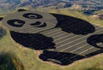 China sorprende al construir una planta de energía solar con forma de panda