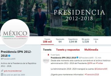 Twitter de Presidencia tiene su propia transición... ahora es el archivo del Gobierno de EPN