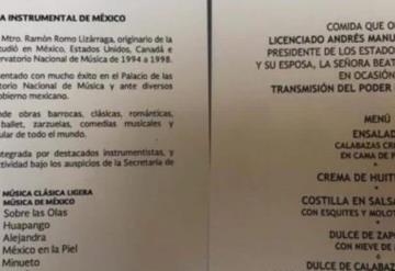 Este fue el menú que degustaron los invitados de AMLO en Palacio Nacional