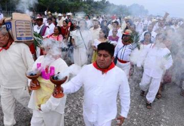 Inicia ritual de los pueblos originarios a la madre tierra para anuencia del Tren Maya