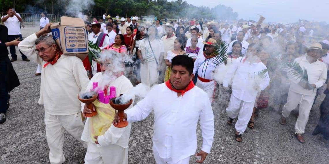 Inicia ritual de los pueblos originarios a la madre tierra para anuencia del Tren Maya