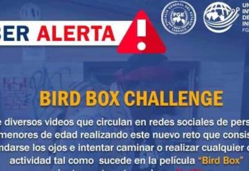 Alerta Fiscalía de Tabasco sobre el reto #BirdBoxChallenge