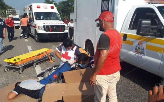 Amputan pierna a un joven tras accidente en su motocicleta en Huimanguillo