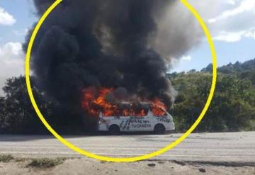 Queman combi de líder de transportistas