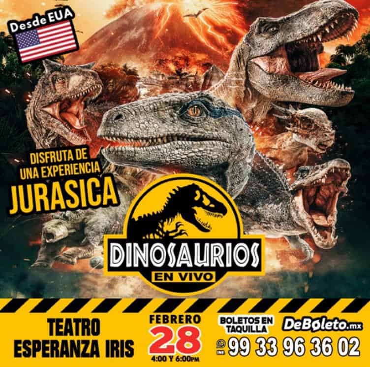 Llega a Tabasco la experiencia Jurásica, dinosaurios en vivo