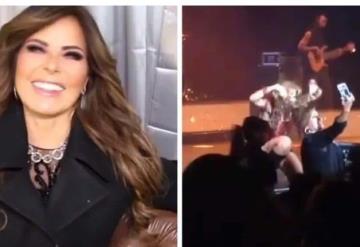 VIDEO Gloria Trevi "desgreña" a fan en pleno concierto