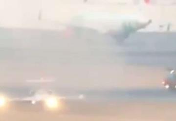 Aterriza de emergencia avión en Toluca, provoca incendio