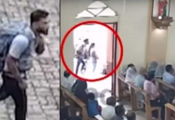 Graban en video la llegada de presunto terrorista suicida a iglesia de Sri Lanka