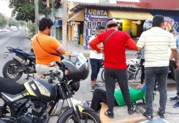 Se accidenta repartidor de Uber Eats en la Av. 27 de Febrero y Belisario Domínguez en Villahermosa