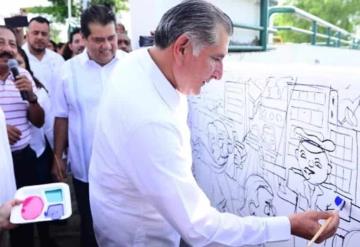 Así fue la inauguración del Programa de Murales Colectivos Infantiles en malecón Carlos A. Madrazo