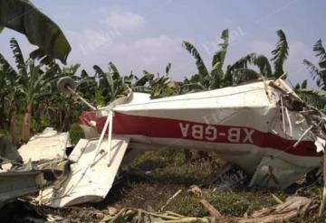 Cae avioneta en rancho platanero, sobre la carretera Teapa - Pichucalco; murió el piloto