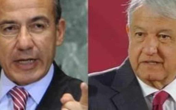 AMLO acusa un ex presidente por adeudarle al fisco  y Felipe Calderón se deslinda