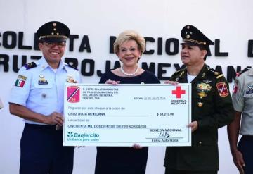 La 30 Zona Militar hace entrega donativo a la Cruz Roja Mexicana como parte de la Colecta Nacional