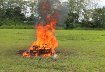 Incineran narcóticos en Tabasco