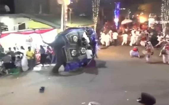 Elefante enloquece en desfile y deja 18 heridos