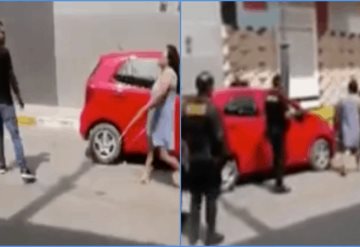 Video: Mujer descubre a su hijo de infiel y lo castiga en público