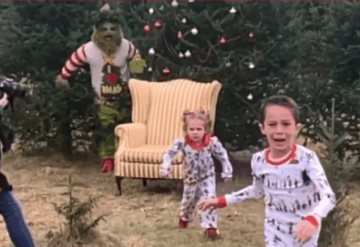 Niños salen corriendo en divertido video al ver al Grinch