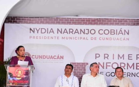 Rinde primer informe alcaldesa de Cunduacán
