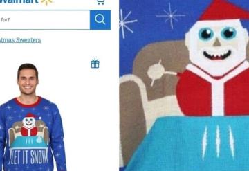 Walmart pone a la venta suéter con estampado de Santa Claus con coca