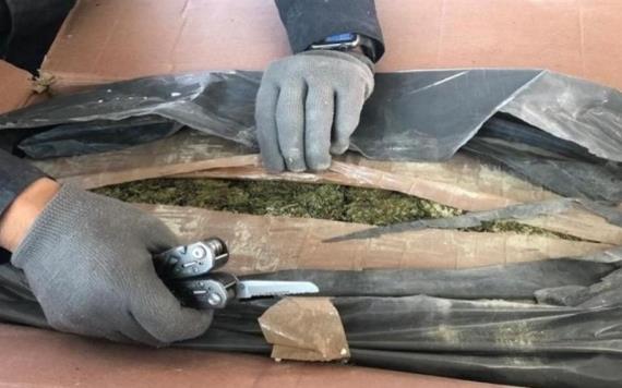 Encuentran 400 kilos de mariguana en caja de paquetería en la Ciudad de México