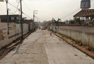 Supervisa Evaristo Hernández Cruz obras de construcción en la ranchería Lagartera