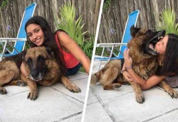 Joven es atacada por su perro tras intentar hacerse una selfie juntos; así quedó su rostro