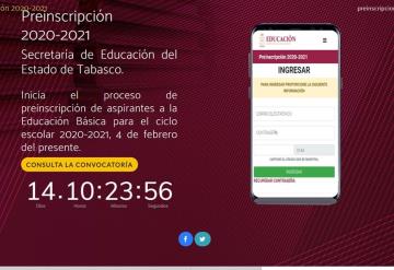 Lanzan convocatoria para Preinscripción en Línea para educación básica en Tabasco