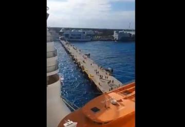 Desembarcan pasajeros del crucero MSC Meraviglia en Cozumel, Quintana Roo