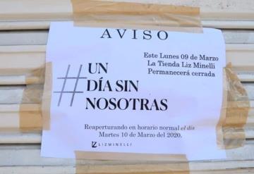 Se unen al paro nacional #Undíasinmujeres algunos negocios del Centro Histórico