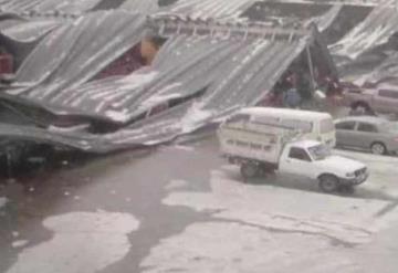 Colapsa techo de una nave en la Central de Abasto de la CDMX