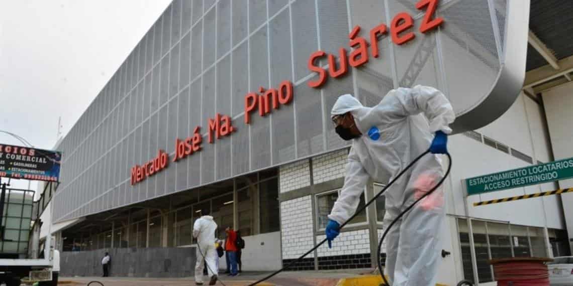 Realizan limpieza exhaustiva al Mercado Pino Suárez