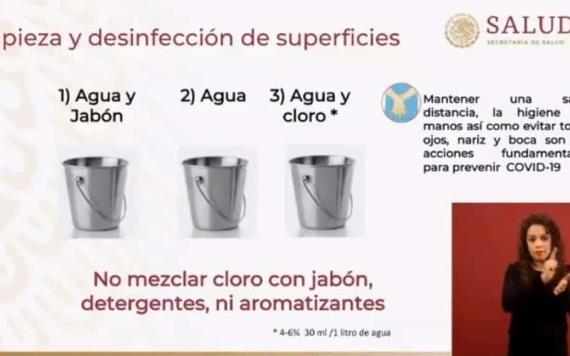 El jabón inactiva el cloro, asegura la Secretaría de Salud; recomiendan no mezclarlos