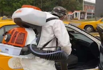 Son sanitizados 300 taxis por el ayuntamiento de Centro; continuarán sanitizando