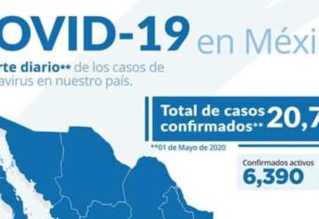 Actualización diaria de los casos de COVID-19 en México