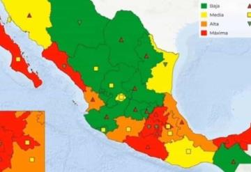 ¿En qué color del semáforo de alerta por COVID-19 se ubica cada estado de México?