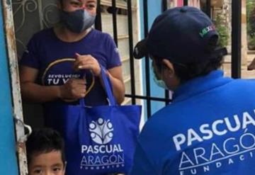 Entrega despensas Fundación Pascual Aragón; pide apoyo para seguir realizando esta labor