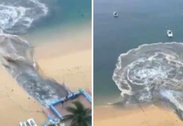 Captan a hotel descargando aguas negras en playa de Acapulco