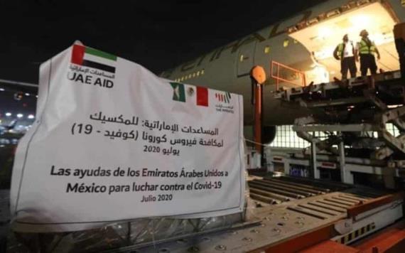 México recibe insumos médicos de los Emiratos Árabes Unidos